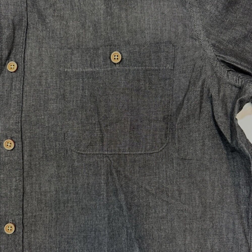 COOFANDY Men's Black Chambray Button Up Shirt Small Deco Arm Trim Casual NEW - Picture 8 of 16